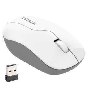 Everest Smw-973 Usb Beyaz-gri 2.4ghz 1200dpı Kablosuz Optik Mouse 5 Metre Menzilli
