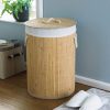 Decohandy Yuvarlak Bambu Kirli Sepeti