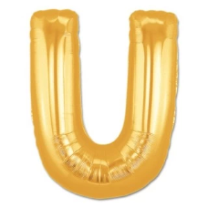 U Harf Folyo Balon Altın Renk  40 İnç