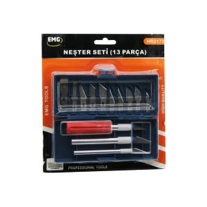 13 PCS  NEŞTER SETİ 13 FARKLI AÇI - ŞEKİLLİ UÇ   3 FARKLI KALINLIK - AĞIZLIKLI METAL SAP (5296)