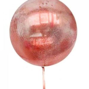 Kırmızı Simli Yuvarlak Şeffaf Balon 24 İnç (5296)