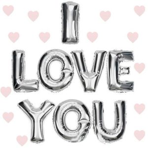 I Love You Folyo Balon Gümüş Renk 35 CM (5296)
