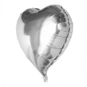 Kalp Balon Folyo Gümüş 60 cm 24 inç (5296)