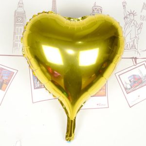 Kalp Uçan Balon Folyo Sarı 80 cm 32 inç (5296)