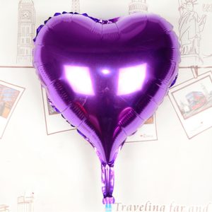 Kalp Uçan Balon Folyo Mor 80 cm 32 inç (5296)