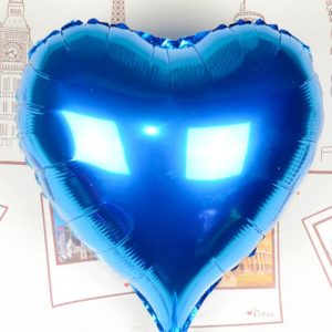 Kalp Uçan Balon Folyo Mavi 80 cm 32 inç (5296)
