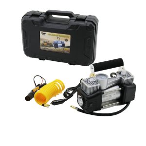 ÇİFT SİLİNDİR OTO - ARAÇ HAVA KOMPRESÖRÜ DC/12V - 23Amp - 150PSI FENERLİ BAR GÖSTERGELİ (5296)
