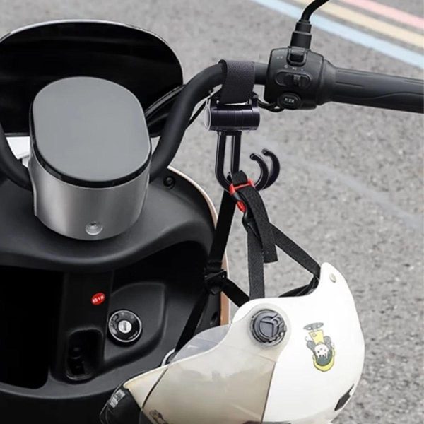 2li Bebek Arabasına Uyumlu Cırtlı  Eşya Taşıma Aparatı 360 Derece Dönebilen Plastik Kanca (5296) - Görsel 3