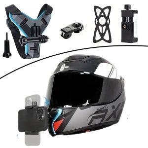 Motorsiklet Kask Önü Takılan Telefon Tutucu Aksiyon Kamerası Takılabilen Aparat (5296)