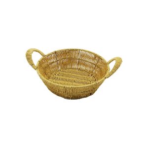 YUVARLAK PLASTİK HASIR EKMEK - ÇOK AMAÇLI SEPET KULPLU - METAL İSKELET TABAN:18CM - AĞIZ:24CM DERİNLİK:8CM (5296)