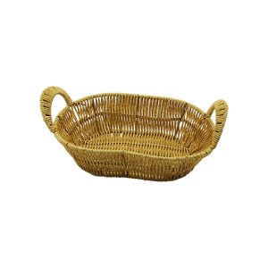 OVAL PLASTİK HASIR EKMEK - ÇOK AMAÇLI SEPET KULPLU - METAL İSKELET TABAN:14X21- AĞIZ:19X27CM D:7.5CM (5296)