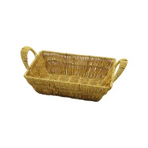 DİKDÖRTGEN PLASTİK HASIR EKMEK - ÇOK AMAÇLI SEPET KULPLU - METAL İSKELET TABAN:13.5X20- AĞIZ:19X26.5CM D:7.5CM (5296)