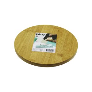 YUVARLAK=24.5CM AYAKLI= 4CM DÜZ YÜZEY AHŞAP BAMBU SUNUM TEPSİSİ - MİNİ SOFRA (5296)