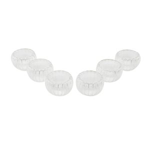 6 PCS   ÇİZGİLİ CAM  ÇİFT CİDARLI LOKUMLUK - SOSLUK  50 ML (5296)
