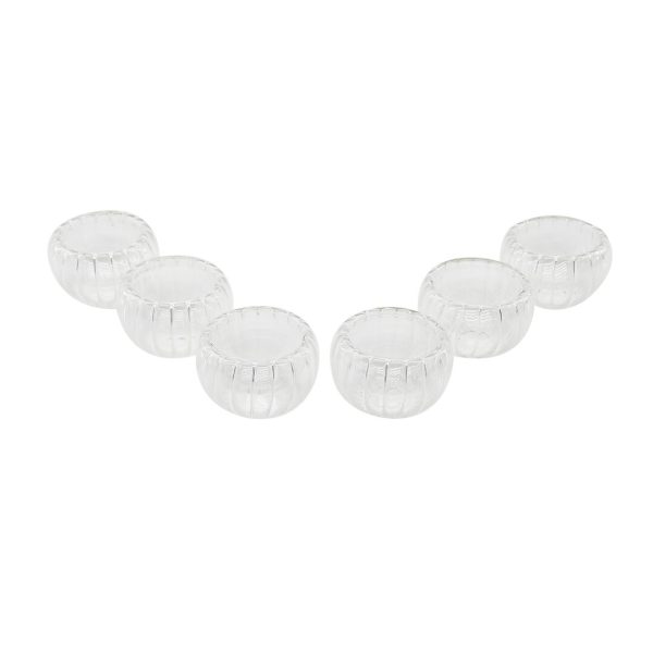 6 PCS   ÇİZGİLİ CAM  ÇİFT CİDARLI LOKUMLUK - SOSLUK  50 ML (5296)