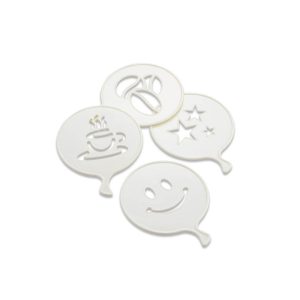 4 PCS SÜSLEME ŞABLONU PLASTİK KAHVE FİNCAN - YILDIZ - GÜLEN YÜZ - PALYAÇO (5296)