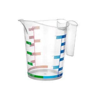 1000 ml Renkli Dereceli Sert Plastik Mutfak Ölçü Kabı (5296)