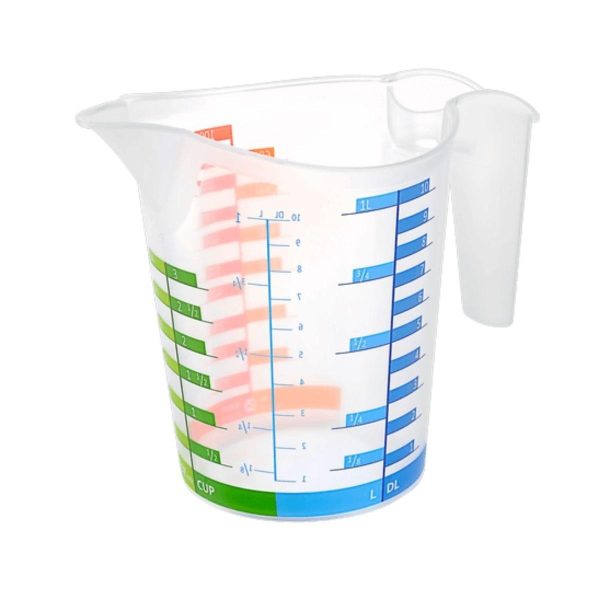 500 ml Renkli Dereceli Sert Plastik Mutfak Ölçü Kabı (5296)