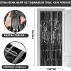 Siyah Renk Ekstra Metalize Parlak Saçaklı Arka Fon Perde İthal A Kalite 1x2 Metre