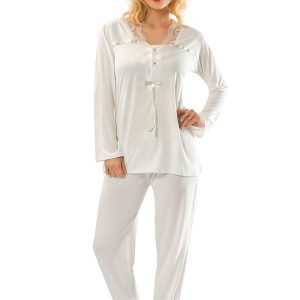 Ekru Penye Pijama Takımı