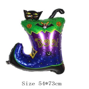 Halloween Çizmeli Kara Kedi Folyo Bn