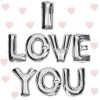 I Love You Folyo Bn Gümüş Renk 35 CM