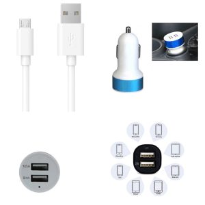Çift USB Girişli 3.1 Çıkışlı Seyahat Seti Android / Micro Usb