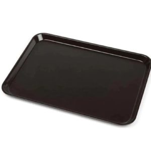 10 Adet Kahverengi  Plastik Servis Tepsisi  Kırılmaz Lokanta Büfe Fast Food Kullanım (36 x26 Cm)