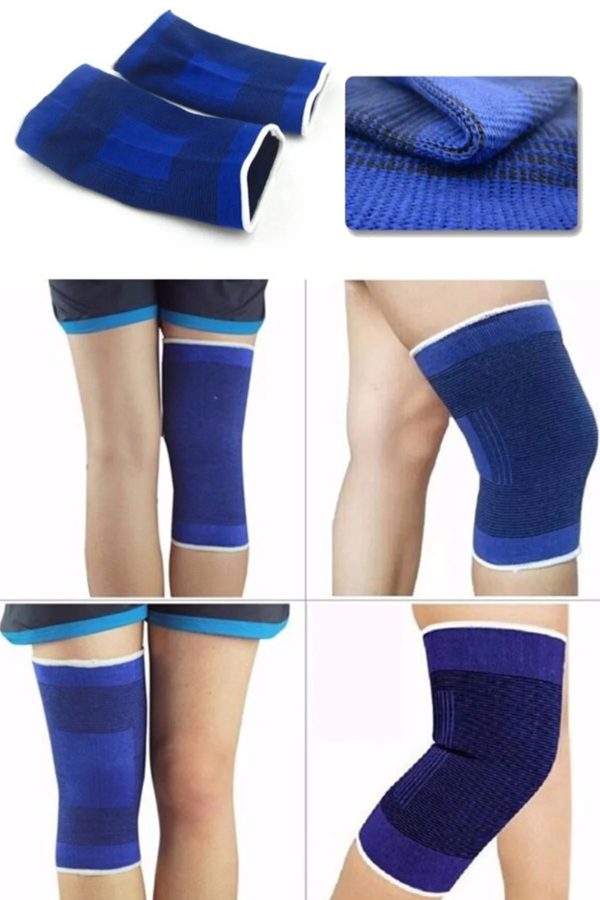 2 Li Elastik Dizlik - Egzersiz ve Spor Dizliği Büyük Boy 23 cm - Görsel 4