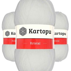 3 Adet Kristal Çift Katlı El Örgü Lif İpi Beyaz K010