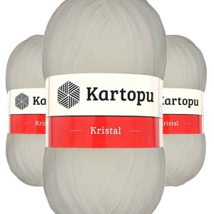 3 Adet Kristal Çift Katlı El Örgü Lif İpi Ekru K013