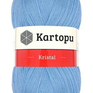 Kristal Çift Katlı El Örgü Lif İpi Bebe Mavi K540