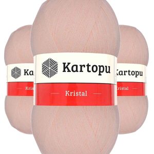 3 Adet Kristal Çift Katlı El Örgü Lif İpi Somon K223
