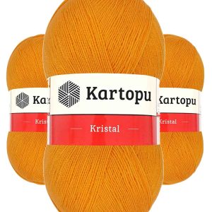 3 Adet Kristal Çift Katlı El Örgü Lif İpi Portakal K312