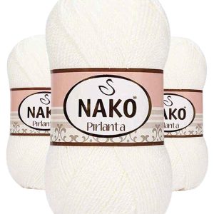 3 Adet Pırlanta Amigurumi El Örgü İpi Yünü Beyaz 208
