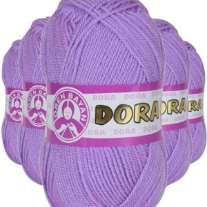 5 Adet Dora El Örgü İpi Yünü 100 gr 056 Lila