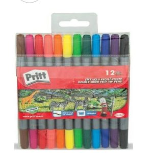 12 li Pritt Çift Uçlu Keçeli Kalem - 12 Renk