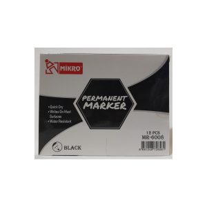 12 Adet Mikro Mr-6008 Siyah Permanent Marker