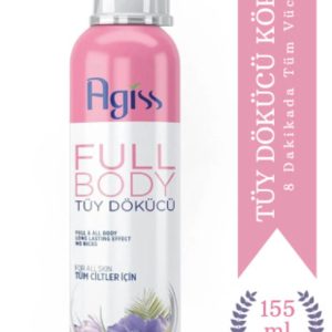 AGISS Full Body Tüm Vücut Tüy Dökücü, Tüy Azaltıcı Ve Tüy Geciktirici Köpük Tüy Dökücü Sprey 155ml