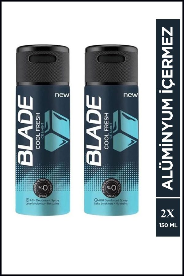 2 Adet Blade Cool Fresh Erkek Deodorant 150 Ml Hızlı Kurur Leke Bırakmaz