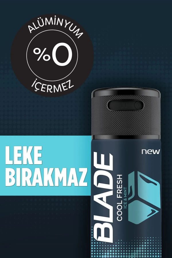 2 Adet Blade Cool Fresh Erkek Deodorant 150 Ml Hızlı Kurur Leke Bırakmaz - Görsel 2