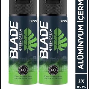 2 Adet Blade Green Dream Erkek Deodorant 150 Ml Hızlı Kurur, Leke Bırakmaz