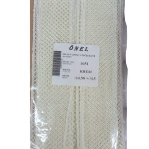 Dantel Polyester Güpür Bant Krem 14,50 Metre En 3 cm ON-1651-KR