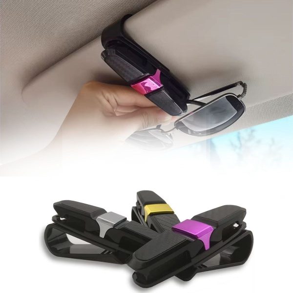 BUFFER® Araç İçi Güneşliğe Takılan 2'li Gözlük,Kart,Para Takmalık Aparat - Görsel 4