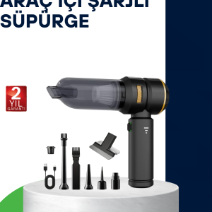 Kablosuz Şarjlı Araç İçi ve Küçük Alanlar İçin Güçlü Vakumlu Süpürge