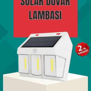 Dış Mekan Solar Duvar Lambası – 120° Hareket Algılama, 3 Işık Modu