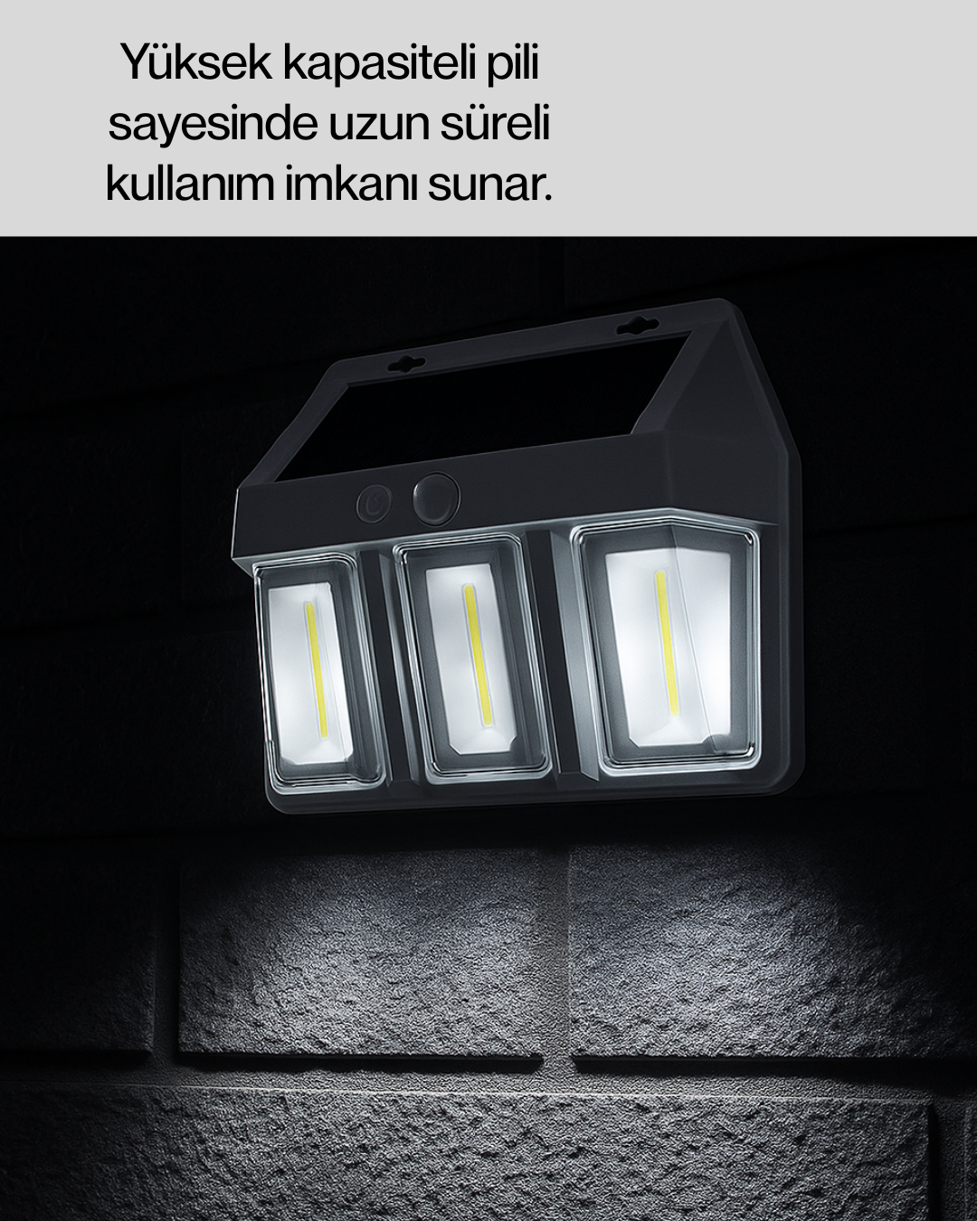 PIR Sensörlü Solar Lamba – Otomatik Şarj ve Gece Aydınlatma - Görsel 5