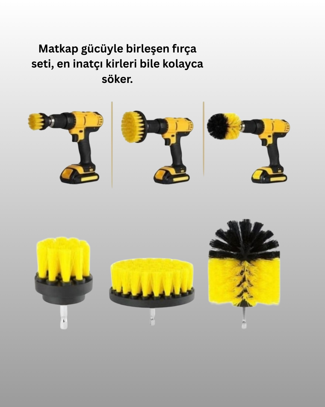 3’lü Matkap Ucu Temizlik Fırçası Seti Çok Amaçlı - Görsel 2