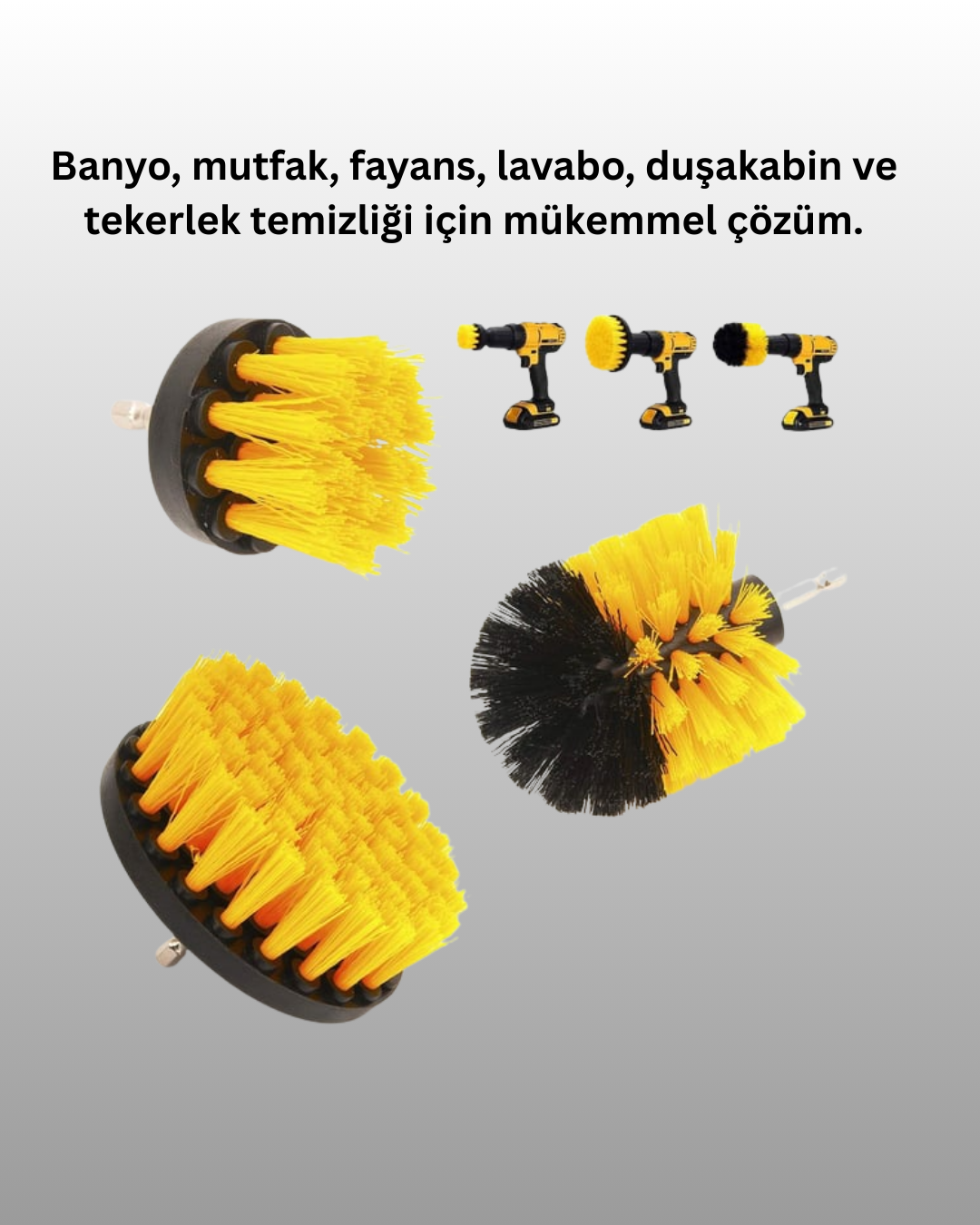 3’lü Matkap Ucu Temizlik Fırçası Seti Çok Amaçlı - Görsel 3