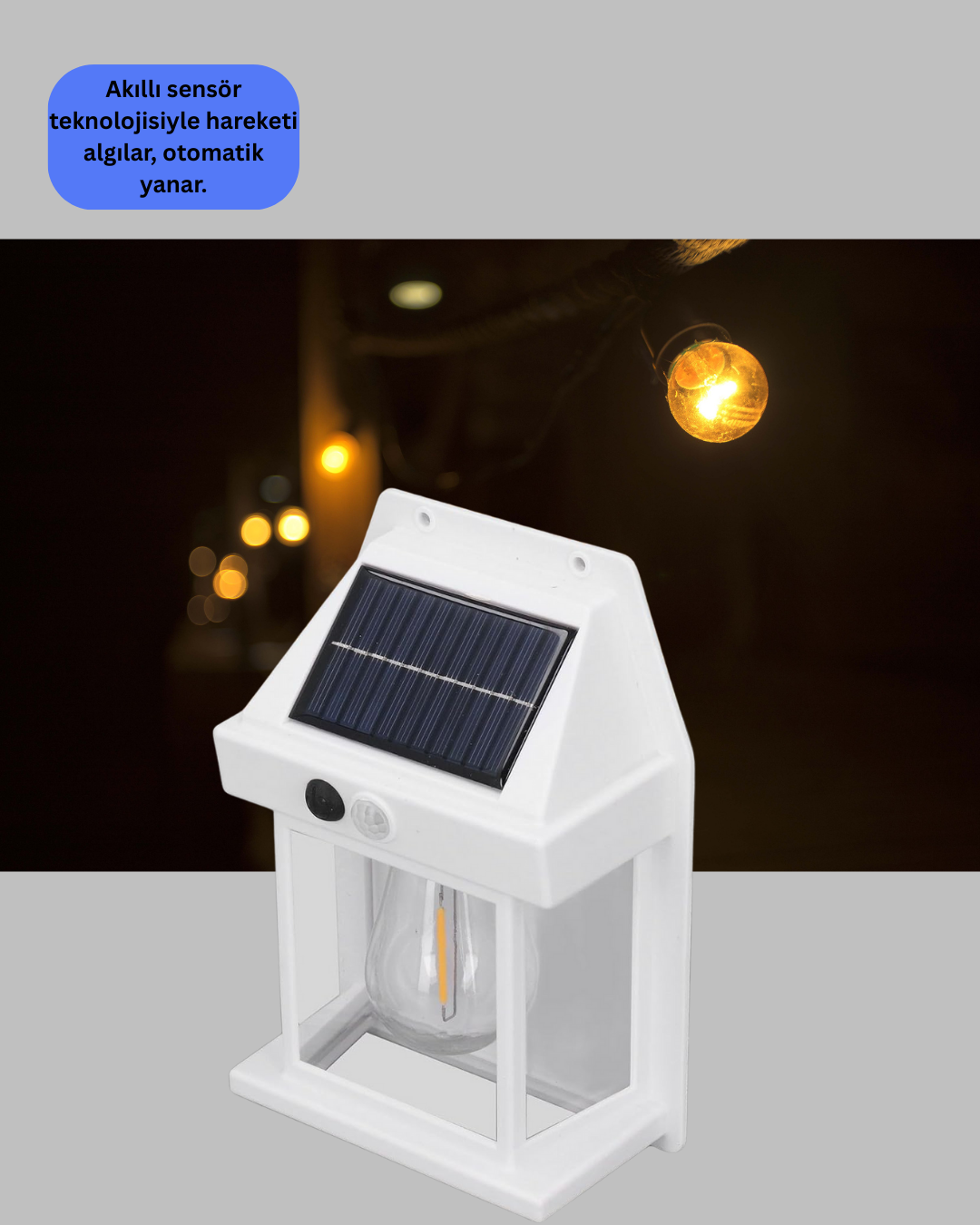 Sensörlü Solar Led Dış Duvar Aydınlatma - Görsel 3